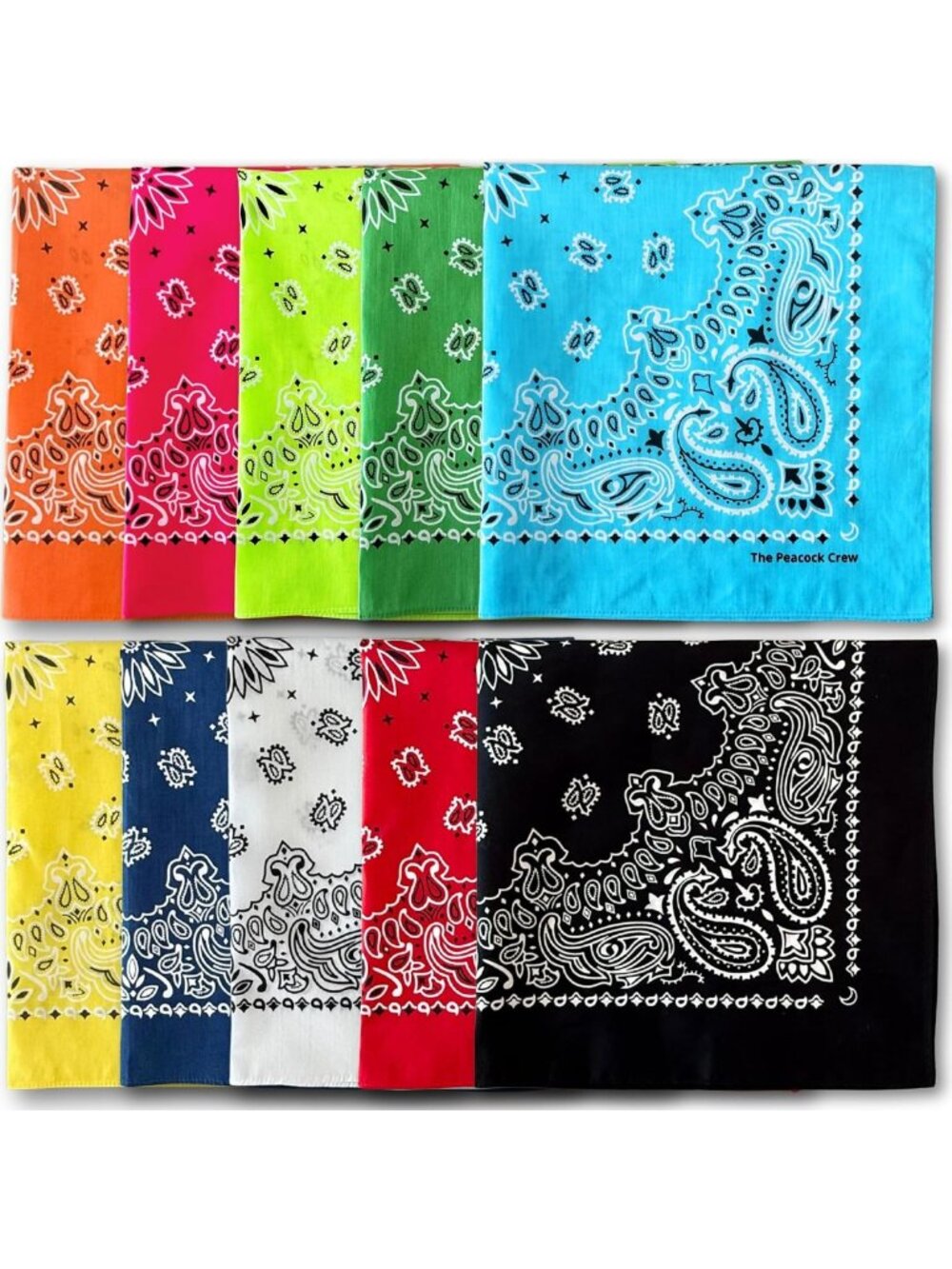 Soft Cotton Paisley Bandanas Pack for Men & Women - 22x22 Inches, Stylish
